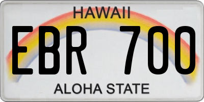 HI license plate EBR700