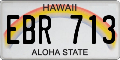 HI license plate EBR713