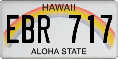 HI license plate EBR717