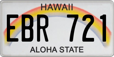 HI license plate EBR721