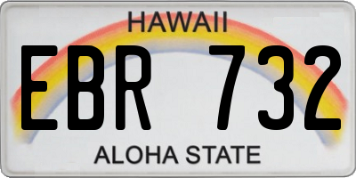 HI license plate EBR732