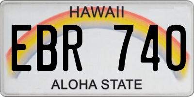 HI license plate EBR740