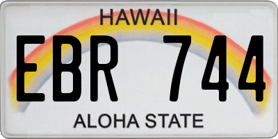 HI license plate EBR744