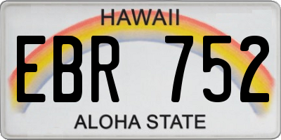 HI license plate EBR752