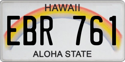 HI license plate EBR761