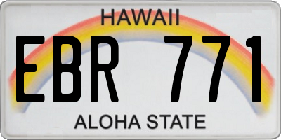 HI license plate EBR771