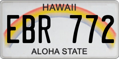 HI license plate EBR772