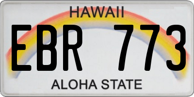 HI license plate EBR773