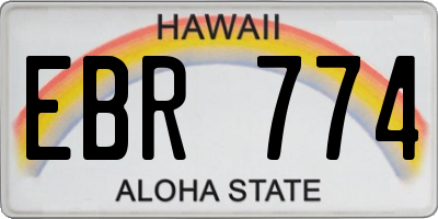 HI license plate EBR774
