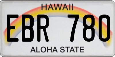 HI license plate EBR780