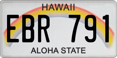 HI license plate EBR791