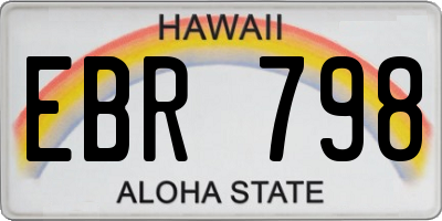 HI license plate EBR798
