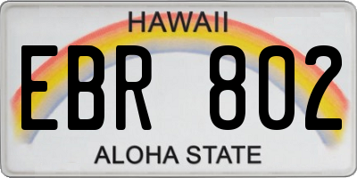 HI license plate EBR802