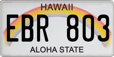 HI license plate EBR803