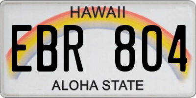 HI license plate EBR804