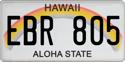 HI license plate EBR805