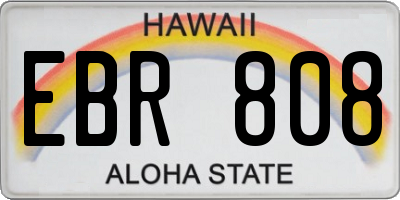 HI license plate EBR808