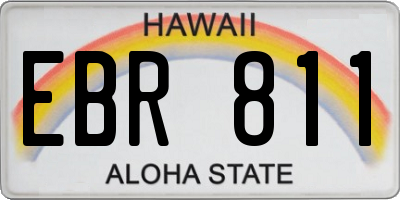 HI license plate EBR811