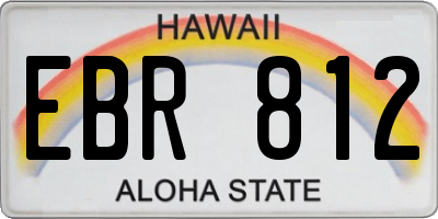 HI license plate EBR812