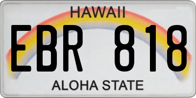 HI license plate EBR818