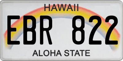 HI license plate EBR822