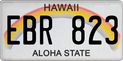 HI license plate EBR823