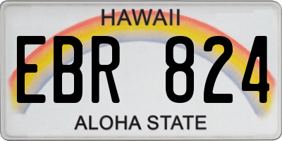 HI license plate EBR824
