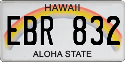 HI license plate EBR832