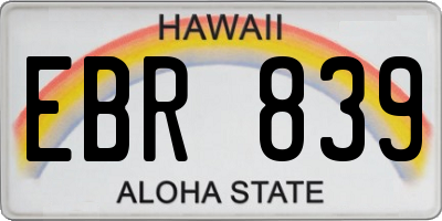 HI license plate EBR839