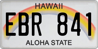 HI license plate EBR841