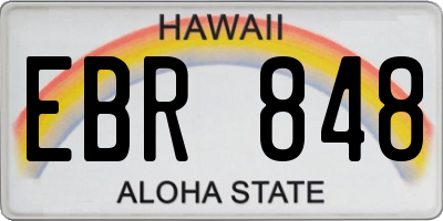 HI license plate EBR848