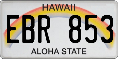 HI license plate EBR853