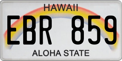 HI license plate EBR859