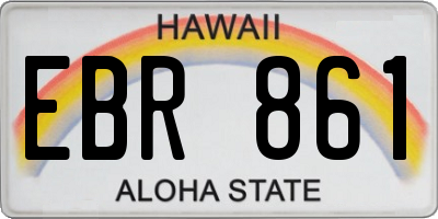 HI license plate EBR861