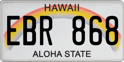 HI license plate EBR868
