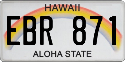 HI license plate EBR871