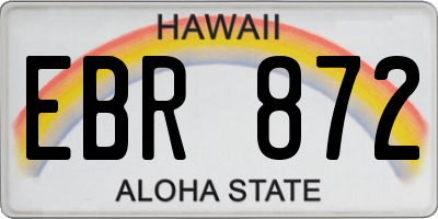 HI license plate EBR872