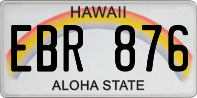 HI license plate EBR876