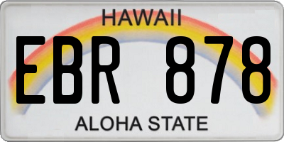 HI license plate EBR878