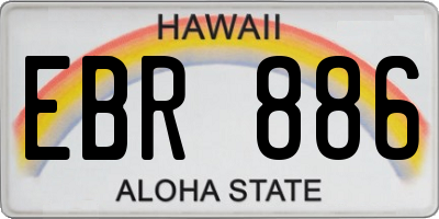 HI license plate EBR886