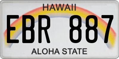 HI license plate EBR887