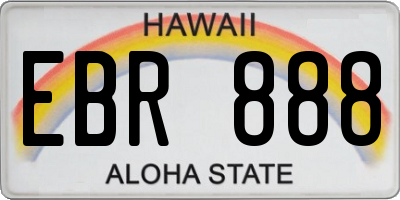 HI license plate EBR888