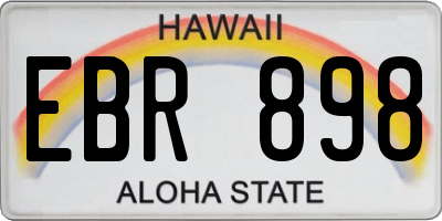 HI license plate EBR898