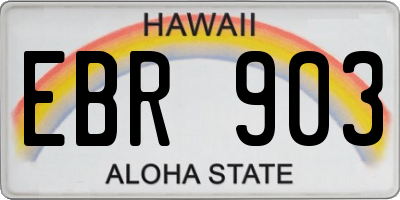 HI license plate EBR903