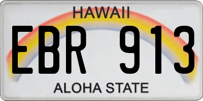 HI license plate EBR913