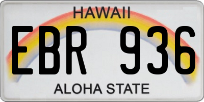 HI license plate EBR936