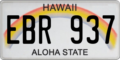 HI license plate EBR937