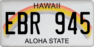 HI license plate EBR945