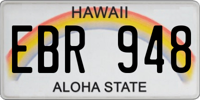 HI license plate EBR948