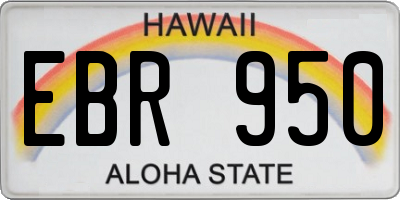 HI license plate EBR950